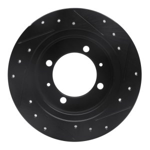 Mitsubishi Space Star Brake Rotor (1) - Rear Left - R1 Concepts - Drilled & Slotted - Black - `00-`07